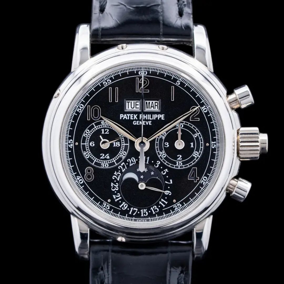 66014-1 Patek Philippe 5004P Perpetual Calendar Split Seconds Chronograph Platinum Black Dial - Image 1
