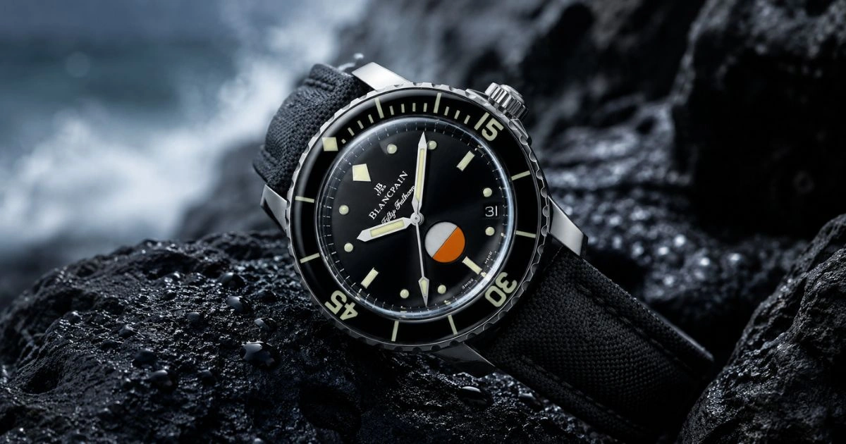 Blancpain Fifty Fathoms MIL-SPEC tribute dive watch showcasing vintage military-inspired design, historical naval heritage, and professional underwater functionality.