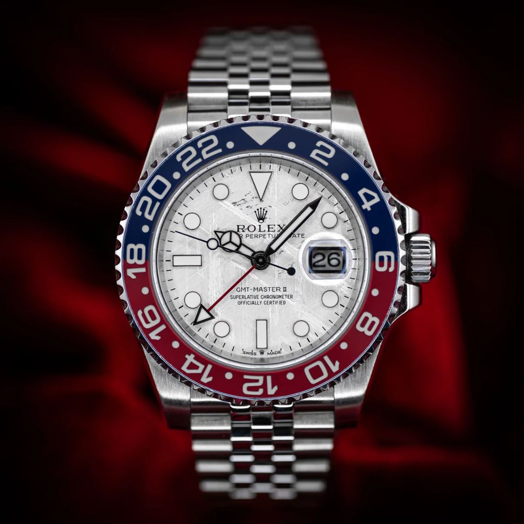 rolex-gmt-master-ii-meteorite-pepsi-116710ln-the-stellaris-collection.01 Rolex GMT-Master II Meteorite Pepsi Jubilee Stainless Steel 116710LN - Image 1